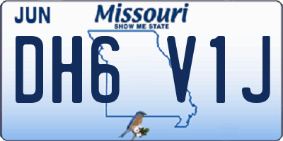 MO license plate DH6V1J