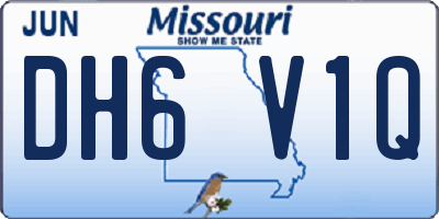 MO license plate DH6V1Q
