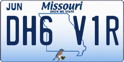 MO license plate DH6V1R