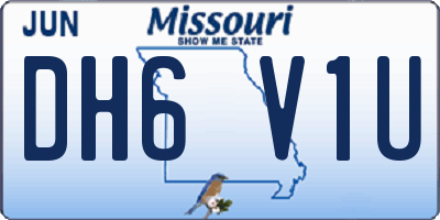 MO license plate DH6V1U