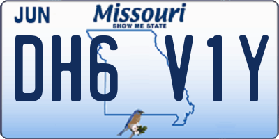 MO license plate DH6V1Y