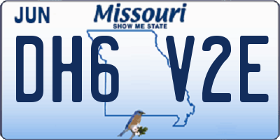 MO license plate DH6V2E