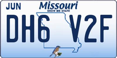 MO license plate DH6V2F
