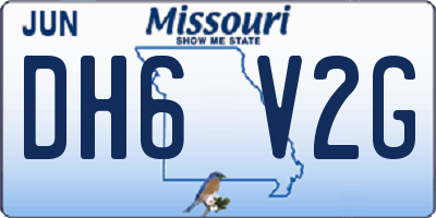 MO license plate DH6V2G