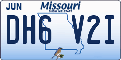 MO license plate DH6V2I