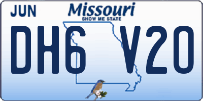 MO license plate DH6V2O