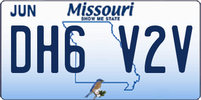 MO license plate DH6V2V