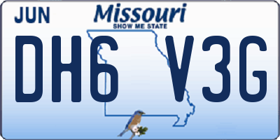 MO license plate DH6V3G