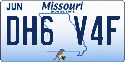 MO license plate DH6V4F