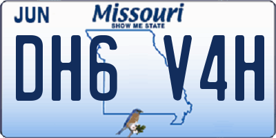 MO license plate DH6V4H