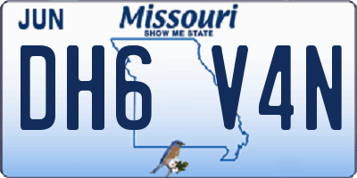 MO license plate DH6V4N