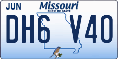 MO license plate DH6V4O