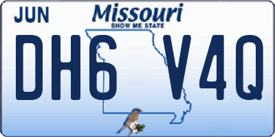 MO license plate DH6V4Q