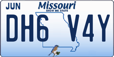 MO license plate DH6V4Y