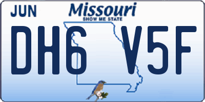 MO license plate DH6V5F
