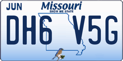 MO license plate DH6V5G