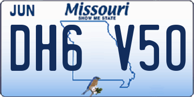 MO license plate DH6V5O