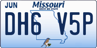 MO license plate DH6V5P
