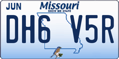 MO license plate DH6V5R