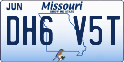 MO license plate DH6V5T