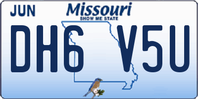 MO license plate DH6V5U