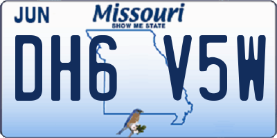 MO license plate DH6V5W