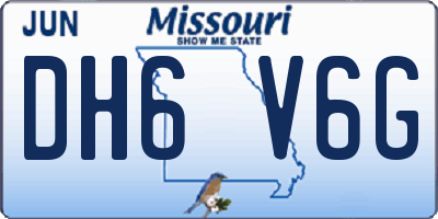 MO license plate DH6V6G