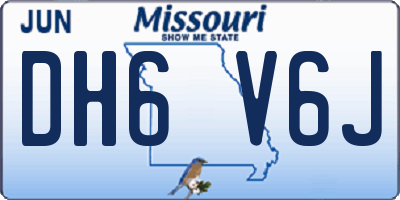 MO license plate DH6V6J