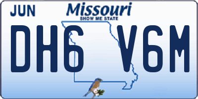 MO license plate DH6V6M