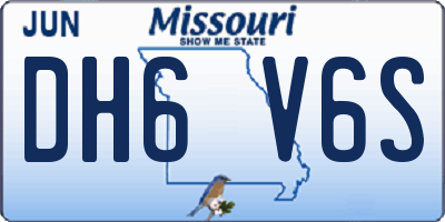 MO license plate DH6V6S