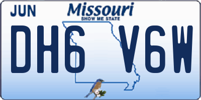 MO license plate DH6V6W