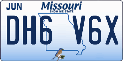 MO license plate DH6V6X