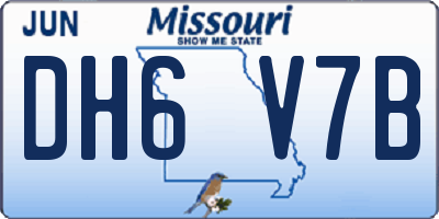MO license plate DH6V7B
