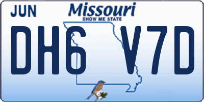 MO license plate DH6V7D