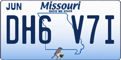 MO license plate DH6V7I