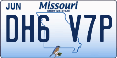 MO license plate DH6V7P