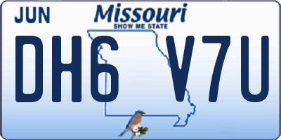 MO license plate DH6V7U