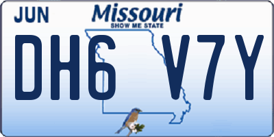 MO license plate DH6V7Y