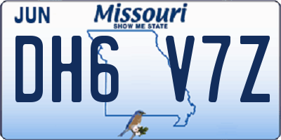 MO license plate DH6V7Z