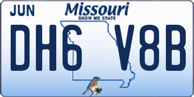 MO license plate DH6V8B
