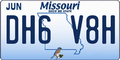 MO license plate DH6V8H