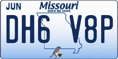 MO license plate DH6V8P
