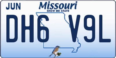 MO license plate DH6V9L