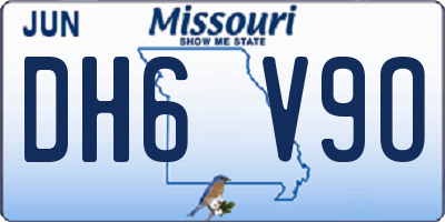 MO license plate DH6V9O
