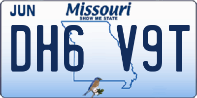 MO license plate DH6V9T