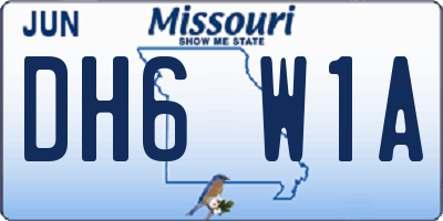 MO license plate DH6W1A