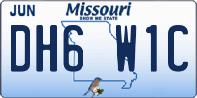 MO license plate DH6W1C