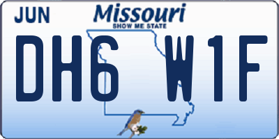 MO license plate DH6W1F