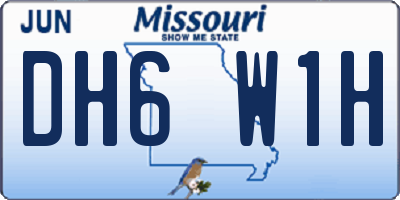 MO license plate DH6W1H