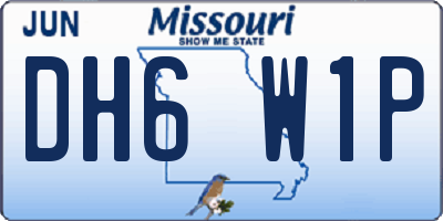 MO license plate DH6W1P
